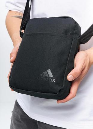Мужская сумка черная adidas мессенджер борсетка