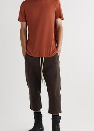 Rick owens, укорочені спортивні штани tecuatl, бавовняне джерсі, оригінал