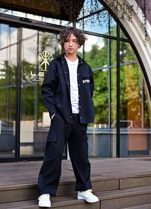 Костюм 2408, р.140-146, 146-152, турецкий коттон, черный