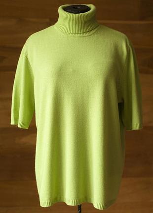 Зелений кашеміровий гольф з коротким рукавом жіночий madeleine, розмір 2xl, 3xl