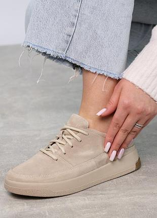 Кеды женские замшевые 587929 бежевые