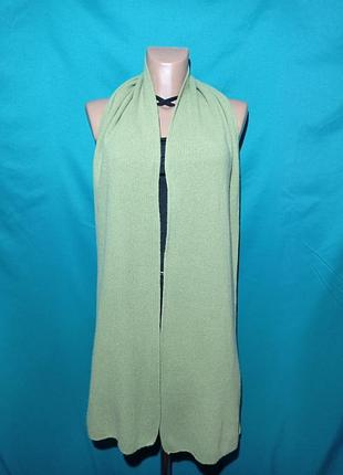 Шарф теплий довгий фісташкового кольору  вовняний і ангоровий виробництва італії недорого дешево