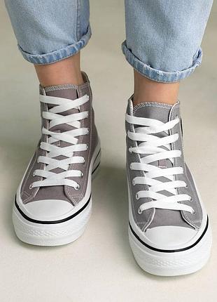 Кеды женские высокие 585390 серые