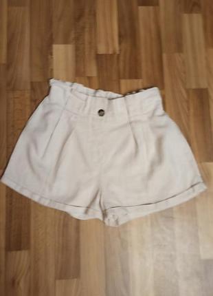 Шорты замес льна и вискозы размер 8 цвет беж