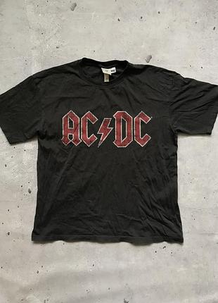 Сіра жіноча футболка acdc h&m