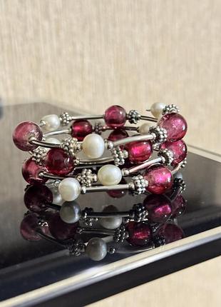 Гарний браслет з натуральними перлинами