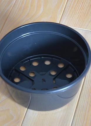 Горщик-миска для хризантем 2,2л-19см (чрний)