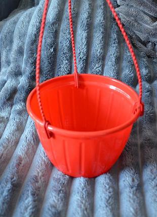 Горщик для квітів підвісний d190 із підвісом (червоний)
