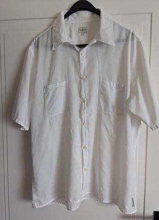 Біла чоловіча сорочка calvin klein jeans | 100% бавовна