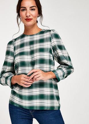 Натуральная блуза в клетку большого 20 размера