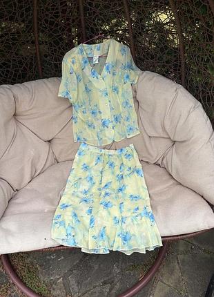 Жіноча спідниця з блузою, жіночий костюм, женский красивый костюм юбка блуза кофточка