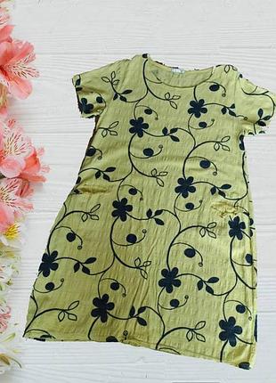 🌹🌹італійська красива жіноча сукня жовта бавовна на 50🌹🌹