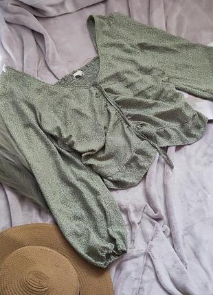 Легкая цветочная блуза h&amp;m со стяжкой