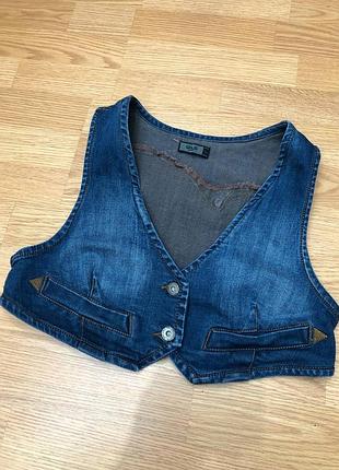 Стильний жилет короткий джинс