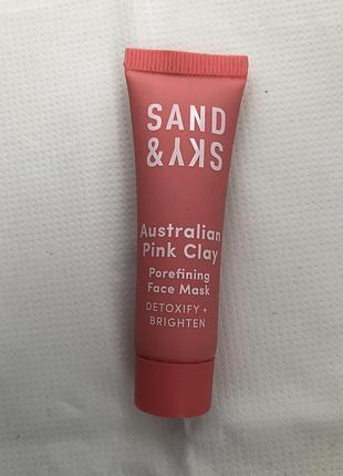 Маска -детокс для звуження  пор sund & sky australian pink clay porefining face mask