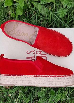 Замшеві сліпони на плетеній платформі від американського бренду sam edelman, 38.5р.