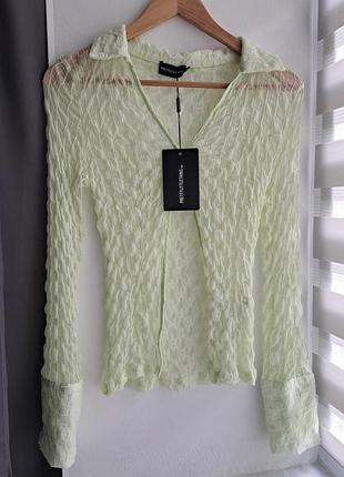 Прозорий лонг з відкритим воротником