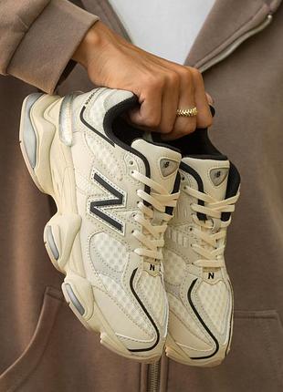 Женские кроссовки new balance 9060 turtledove cream black 36-37-38