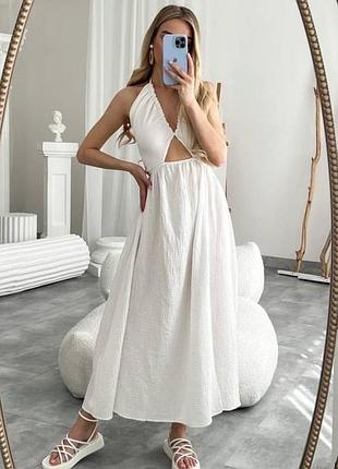 Шикарна сукня - сарафан на тонних бретелях з переплетінням на підкладці h&m