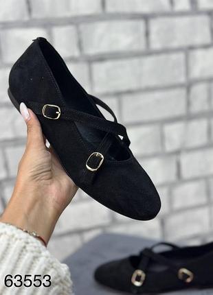 Балетки натуральна замша