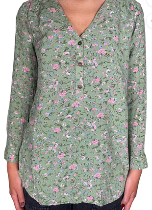 Блуза рубашка в цветочный принт натуральная ткань