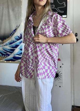 Літня рожева сорочка в клітинку