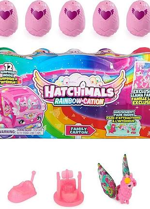 Ігровий набір лоток hatchimals colleggtibles сім'я райдужно-катіонових лам (6064439)