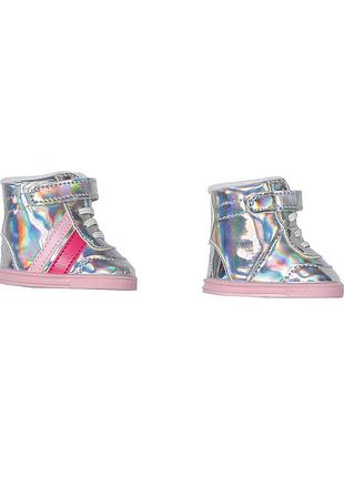 Обувь для куклы baby born серебристые кроссовки (831762)