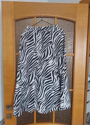 Юбка сатиновая, принт зебра