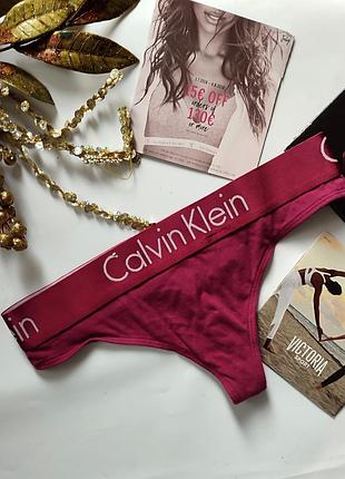 Хлопковые трусики стринги calvin klein s 36