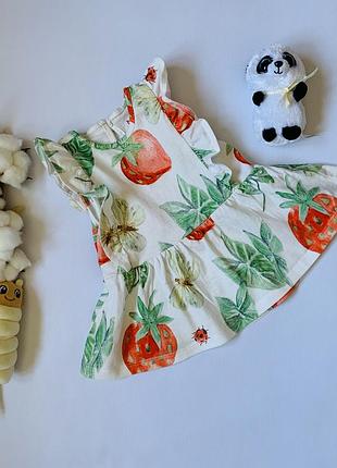 🍓 гарна футболка з полуничками next 1–1,5 року