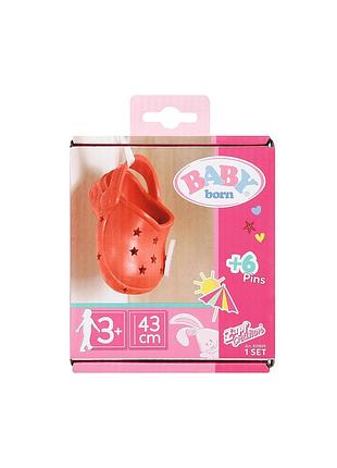 Обувь для куклы baby born - cандалии с значками (красные)