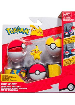 Игровой набор pokemon w14 - пояс с покеболами пикачу