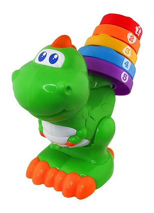Двуязычная развивающая игрушка kiddi smart – динозаврик цветограй