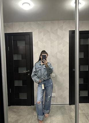 Джинси reserved стильні довгі необроблений низ