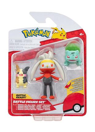 Набор игровых фигурок pokemon w18 - морпеко, бульбазавр, рабут