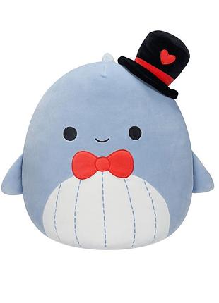 Мягкая игрушка squishmallows – синий кит самир (13 cm)