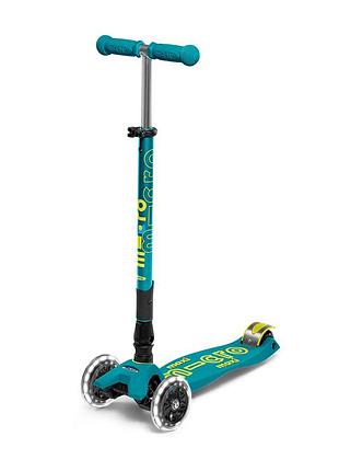 Самокат micro складной серии maxi deluxe led – зеленый