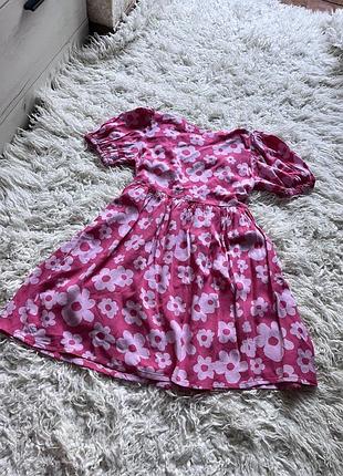 Сукня рожева в квіти на 5р