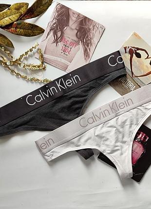 Хлопковые трусики стринги calvin klein m 38