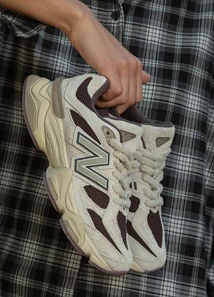 Женские кроссовки new balance 9060 beige brown 36-37-38-39-40-41