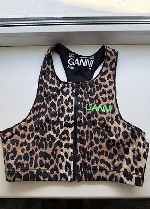 Ganni леопардовий топ, s
