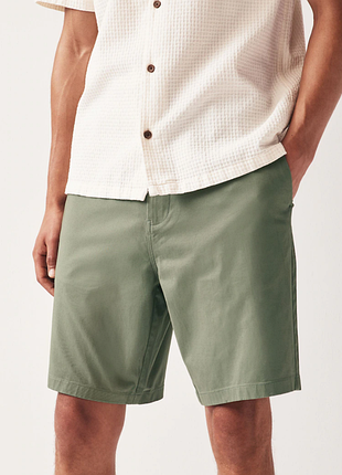 Фисташковые качественные хлопковые шорты чинос с нюансом #988#