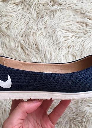 Легкие женские текстильные синие балетки nike, 39р