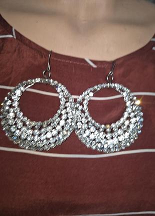 Серьги винтаж крупные очень блестящие