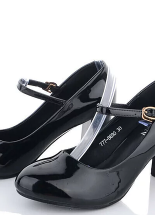 Туфли женские черные на каблуке т1917