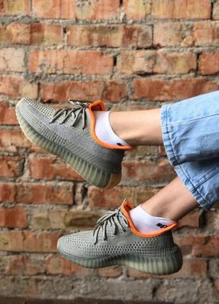 Adidas yeezy boost v350 grey/orang refl🆕шикарні кросівки адідас🆕купити накладений платіж7 фото