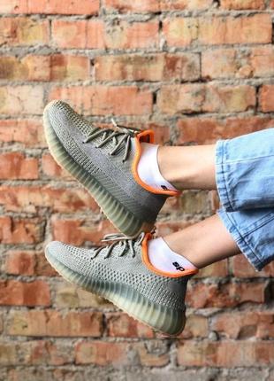 Adidas yeezy boost v350 grey/orang refl🆕шикарні кросівки адідас🆕купити накладений платіж6 фото