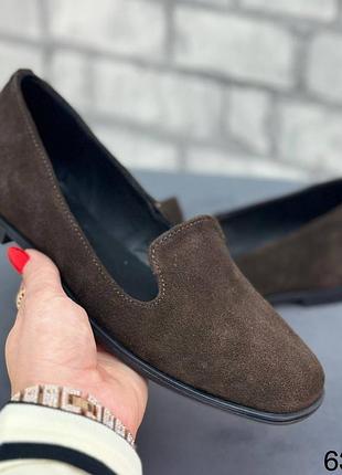 Туфлі на низькому ходу натуральна замша