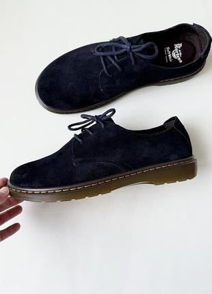 Dr. martens alsfield suede blu black замшеві туфлі на шнурівці 29-30 см. по устілці